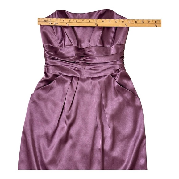 David's Bridal purple strapless side pockets short dress Size 4 - Picture 4 of 6